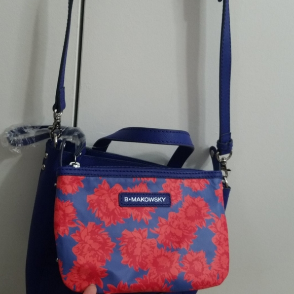 b. makowsky Handbags - B. Makowsky Blue Leather Small Satchel NWOT